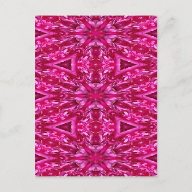 Cartão Postal Rosa de arte rosa-quente (Frente)