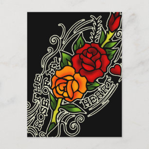 Cartão Postal Rosa de Coração