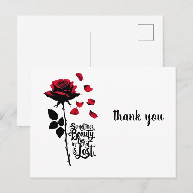 Cartão Postal rosa de queda (Frente/Verso)