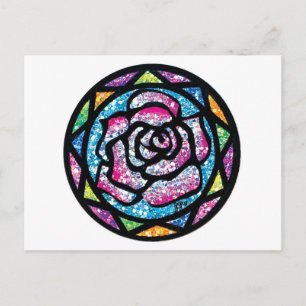 Cartão Postal Rosa de Rosa claro de de relva brilhante