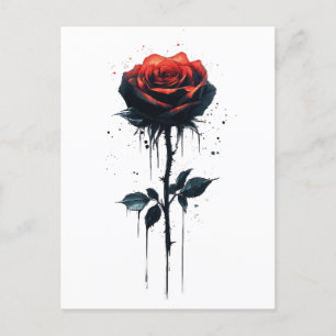 Cartão Postal Rosa de Sangue Gótico
