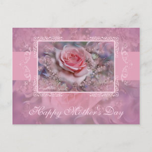 Cartão Postal rosa dia de as mães