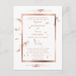 Cartão Postal Rosa Dourado Dandelion Fluff Simples e Elegante