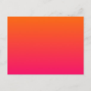 Cartão Postal Rosa e Laranja Ombre