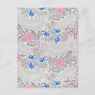 Cartão Postal Rosa e Larkspur, William Morris