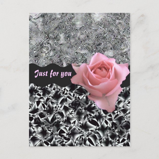 Cartão Postal Rosa em preto e branco (Frente)
