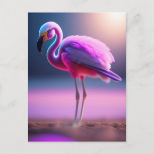 Cartão postal rosa flamingo