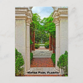 Cartão Postal Rosa Garden & Peacock Fountain Winter Park Florida