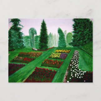 Cartão Postal Rosa Garden, Portland, Oregon: pintura a aquarela