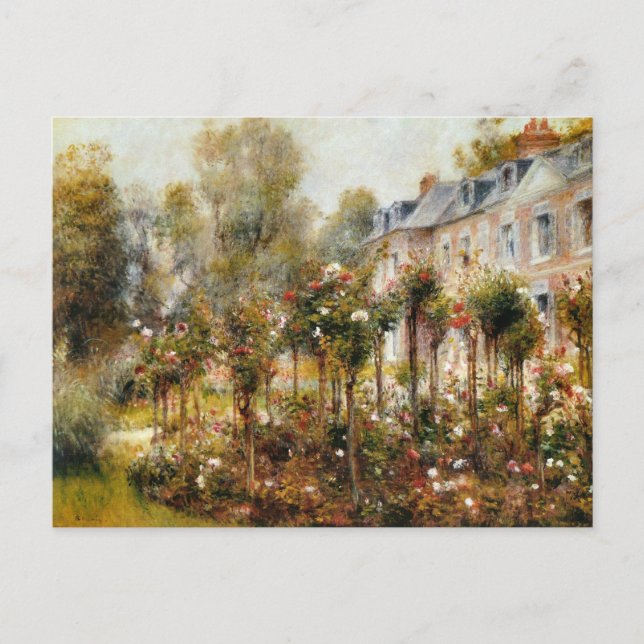 Cartão Postal Rosa Garden Wargemont por Renoir (Frente)