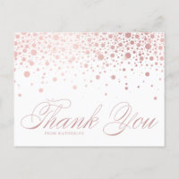Rosa Gold Foil Confetti Pontos Obrigado