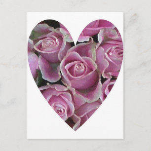 Cartão Postal Rosa Heart