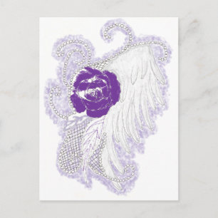 Cartão Postal Rosa Heart Purple