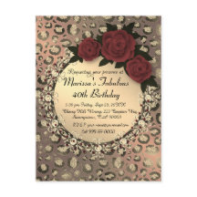 Rosa-Leopardo-Chic aniversário de 40 anos fabuloso