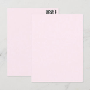 Cartão Postal Rosa Macio Pálido Branco Pastel Cor Sólida