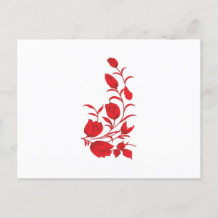 Cartão Postal Rosa Madder, Thunderbird floral design