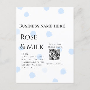 Cartão Postal Rosa milk handmade soap business código QR add det