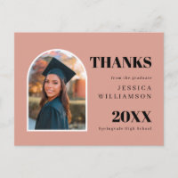  Rosa Moderno Arco Foto Graduação Agradecimento 