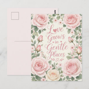 Cartão Postal Rosa: O Amor Cresce em Lugares Suaves