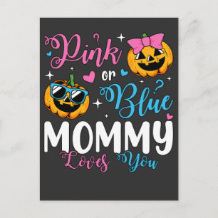 Cartão Postal Rosa ou Azul Mamãe Ama Você Abóbora Bebê