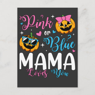 Cartão Postal Rosa Ou Azul Mamãe Ama Você Bebê Abóbora