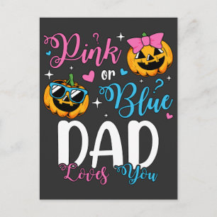 Cartão Postal Rosa ou Azul Papai Te Ama Abóbora Bebê