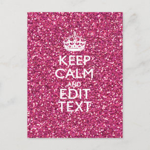 Cartão Postal Rosa personalizado mantenha calma decor