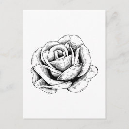 Cartão Postal Rosa preta e branca
