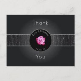 Cartão Postal Rosa Rosa Rosa Rosa Rosa, Brilho Brilho Obrigado C