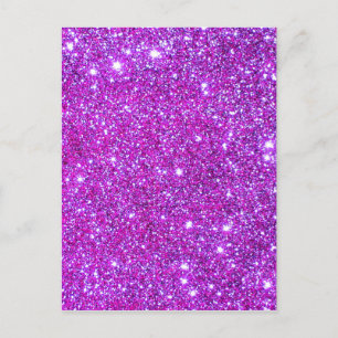 Cartão Postal Rosa Roxo Espelhado Glam Glitter Designer