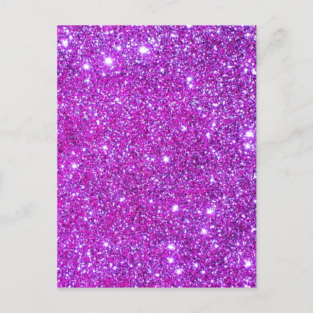 Cartão Postal Rosa Roxo Espelhado Glam Glitter Designer (Frente)