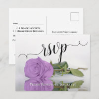 Rosa Roxo Lilás Reflexo Elegante Casamento RSVP