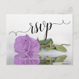 Cartão Postal Rosa Roxo Lilás Reflexo Elegante Casamento RSVP