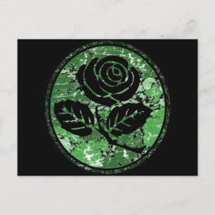 Cartão Postal Rosa Silhouette em dificuldades - Verde
