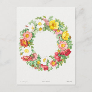 Cartão postal rosa Wreath Vintage