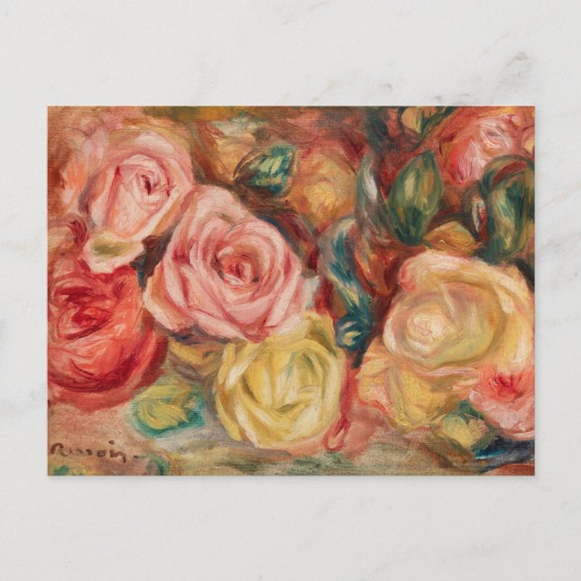 Cartão Postal Rosas (1912) apresentada por Pierre-Auguste Renoir (Frente)