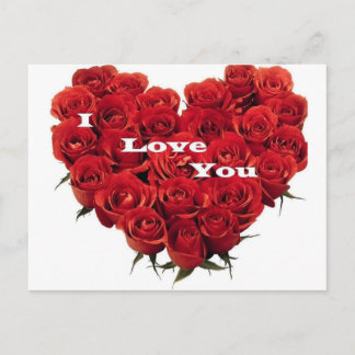 Cartão Postal rosas de amor.