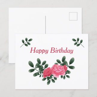 Cartão Postal Rosas de aniversário