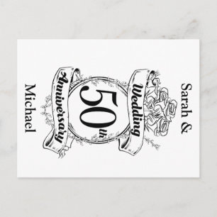 Cartão Postal Rosas de Aniversário de 50 Anos de Casamento