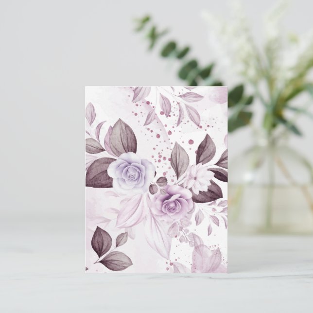 Cartão Postal Rosas de Aquarela 2 (Em pé/Frente)