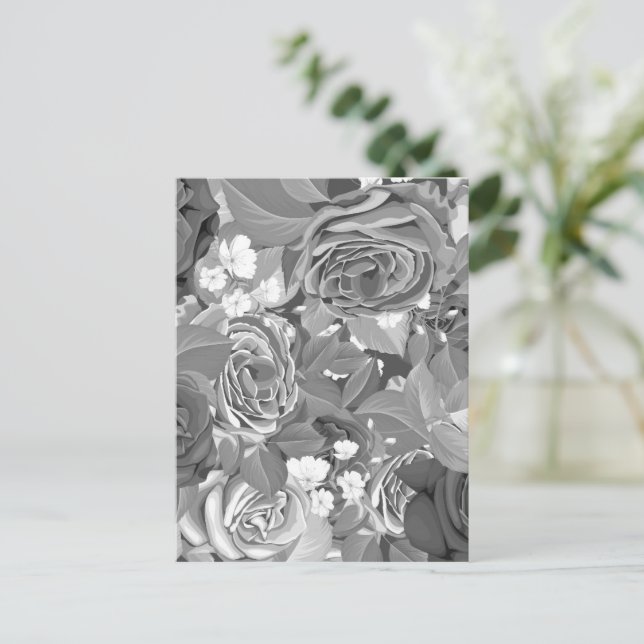 Cartão Postal Rosas de aquarela 39 (Em pé/Frente)