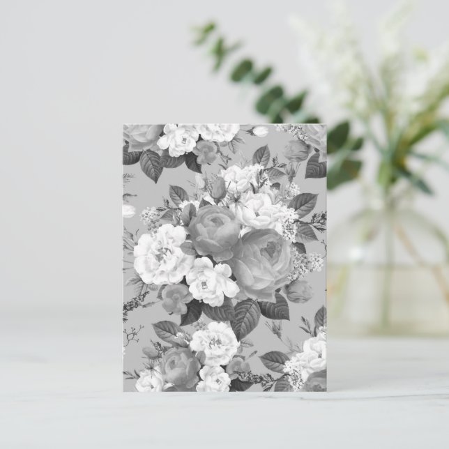 Cartão Postal Rosas de Aquarela 9 (Em pé/Frente)