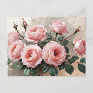 Cartão Postal Rosas de Blooming Rosa