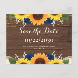 Cartão Postal Rosas de girassol russo Casamento Salve a data