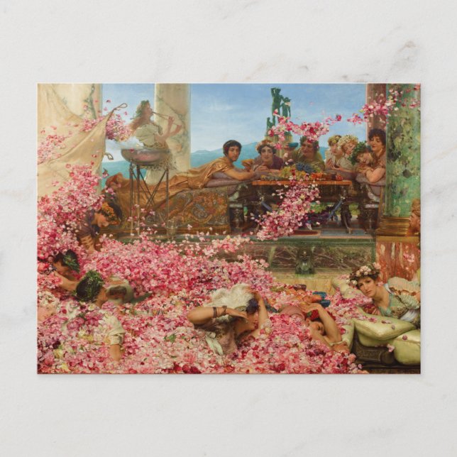 Cartão Postal Rosas de Heliogabalus por Lawrence Alma-Tadema (Frente)
