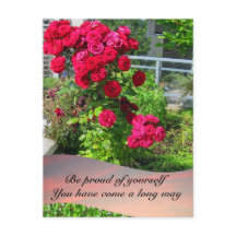 Rosas de Paciência com Cartão-Postal de Citação