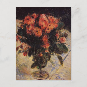 Cartão Postal Rosas de Renoir em uma vida estática de Vase