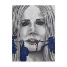Rosas de Sangue Mulher Vampira Retrato Arte Goth S