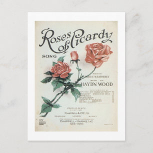Cartão Postal Rosas do Cobrir de Songbook Picardy Vintage