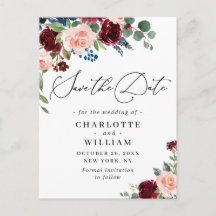 Rosas do Marinho Blush Burgundy Salvem a Data